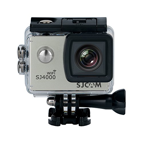SJCAM SJ4000 WiFi - Videocámara deportiva (LCD 2", 1080p, 30 fps, sumergible hasta 30 m), color plata, -[Versión español]