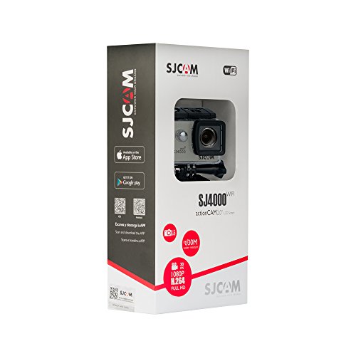 SJCAM SJ4000 WiFi - Videocámara deportiva (LCD 2", 1080p, 30 fps, sumergible hasta 30 m), color plata, -[Versión español]