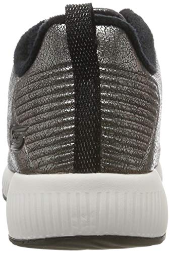 Skechers Bobs Squad-Sparkle Life, Zapatillas Mujer, Pew Champagne Duraleather/Chenille Line, 39 EU