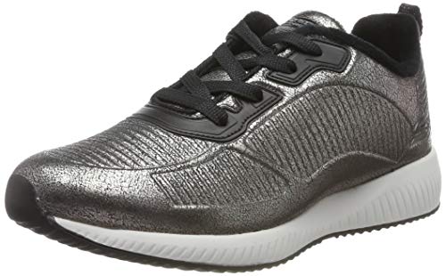 Skechers Bobs Squad-Sparkle Life, Zapatillas Mujer, Pew Champagne Duraleather/Chenille Line, 39 EU