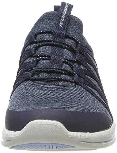 Skechers City Pro-What A Vision, Zapatillas Sin Cordones Mujer, Multicolor (NVY Black Heathered Mesh/Durabuck/Hot Melt/White Trim), 37 EU