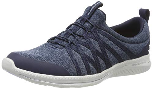 Skechers City Pro-What A Vision, Zapatillas Sin Cordones Mujer, Multicolor (NVY Black Heathered Mesh/Durabuck/Hot Melt/White Trim), 37 EU