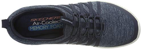 Skechers City Pro-What A Vision, Zapatillas Sin Cordones Mujer, Multicolor (NVY Black Heathered Mesh/Durabuck/Hot Melt/White Trim), 37 EU