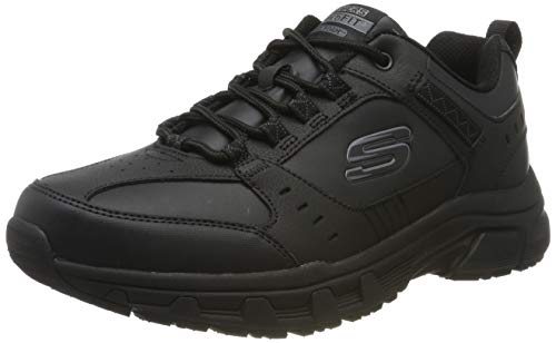 Skechers Oak Canyon-Redwick, Zapatillas Hombre, Negro (BBK Black Leather/Synthetic/Textile/Black Trim), 42 EU