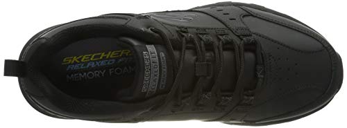 Skechers Oak Canyon-Redwick, Zapatillas Hombre, Negro (BBK Black Leather/Synthetic/Textile/Black Trim), 42 EU