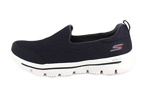 Skechers Performance Go Walk Evolution Ultra-Reach, Zapatillas sin Cordones Mujer, Multicolor (NVW Black Textile/Trim), 38 EU