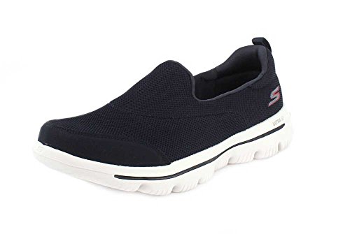 Skechers Performance Go Walk Evolution Ultra-Reach, Zapatillas sin Cordones Mujer, Multicolor (NVW Black Textile/Trim), 38 EU