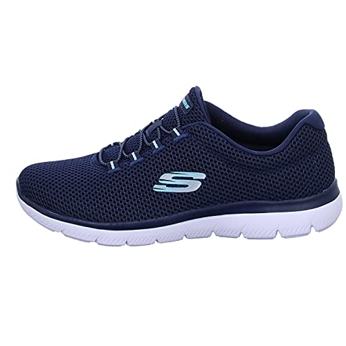 Skechers Summits, Zapatillas Mujer, Multicolor (Nvlb Black Mesh/Trim), 39 EU