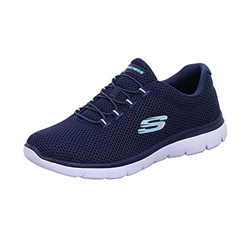 Skechers Summits, Zapatillas Mujer, Multicolor (Nvlb Black Mesh/Trim), 39 EU