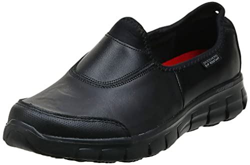Skechers Sure Track, Zapatos de Trabajo Mujer, Negro (BBK Black Leather), 38 EU
