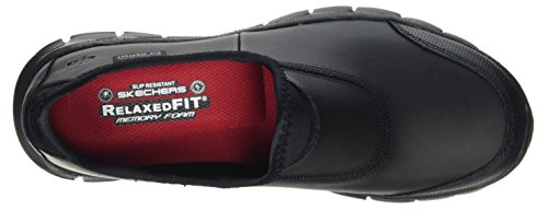 Skechers Sure Track, Zapatos de Trabajo Mujer, Negro (BBK Black Leather), 38 EU