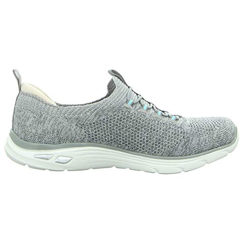 Skechers - Womens Relaxed Fit: Empire D'Lux - Sharp Witted Shoes, Size: 9 M US, Color: Gray/Light Blue