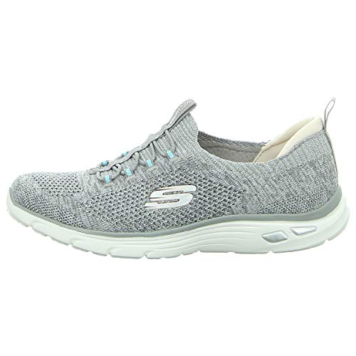 Skechers - Womens Relaxed Fit: Empire D'Lux - Sharp Witted Shoes, Size: 9 M US, Color: Gray/Light Blue