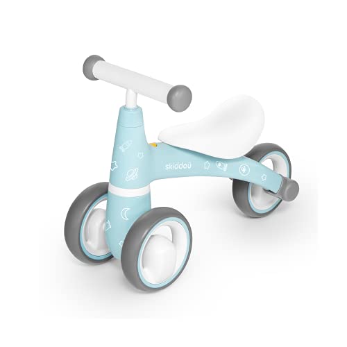 skiddoü bicicleta sin pedales correpasillos para niños Berit bicicleta de equilibrio para aprender a montar en bicicleta, tres ruedas de 6" de espuma EVA manillar antideslizante 2kg azul