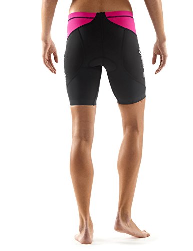 Skins Tri 400 – Pantalones de compresión para Mujer, Mujer, Color Negro/Rosa, tamaño XS (Talla del Fabricante: FXS)