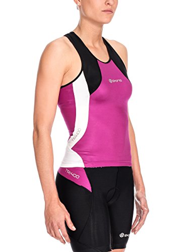 SKINS Tri400 Women's Racer Back Top - Camiseta sin Mangas, Color Rosa, Talla XS