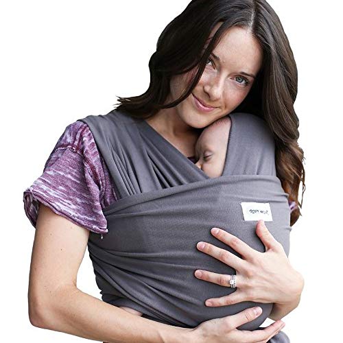Sleepy Wrap Ergo Fular Portabebés - Dark Grey - Regalo Ideal, Porta Bebés de Tela Suave y Elástico