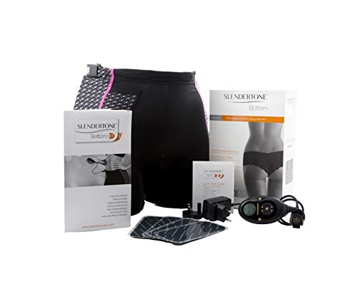 Slendertone Connect Abs - Cinturón de tonificación Conectado, 61-107cm + Short Bottom Electroestimulador para glúteos Mujer, Negro/Rosa