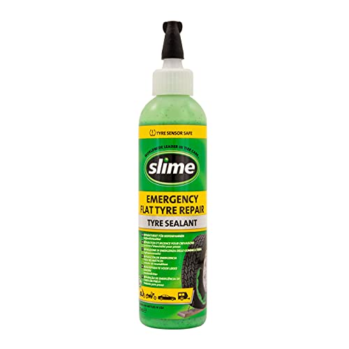 Slime 10016 Sellante de Reparación de Pinchazos, Kit de Emergencia, Motos, Scooters, Tráileres, No Tóxico, Ecológico, Botella de 237 ml