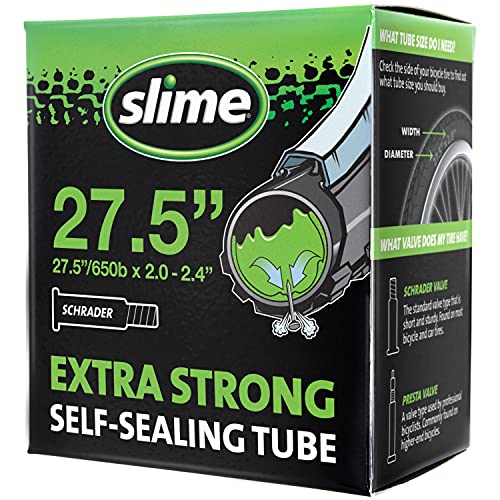 Slime Válvula Shrader de 27,5 pulgadas extrafuerte, tubo interior de neumático autosellado 27,5 pulgadas/650b X 2,0 a 2,4 pulgadas