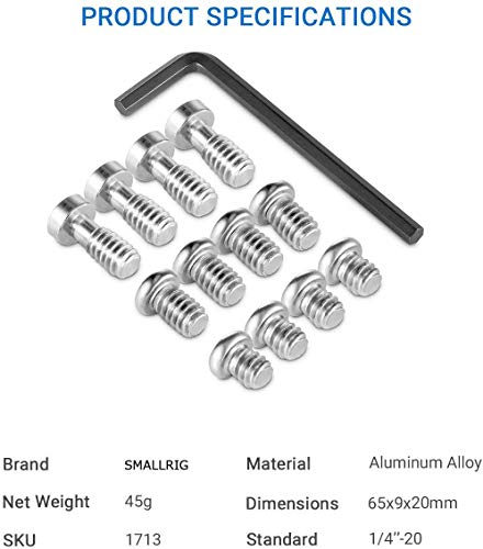 SMALLRIG 1/4 Tornillo para DSLR Cámara Jaula o Accesorios Adicionales (12 Unidades) - 1713