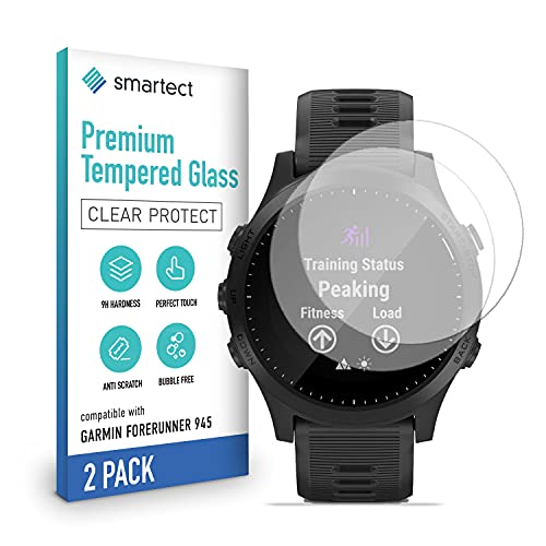 smartect Cristal Templado para Móvil Garmin Forerunner 945 [2 Unidades] - Protector de pantalla 9H - Diseño ultrafino - Instalación sin burbujas - Anti-huella