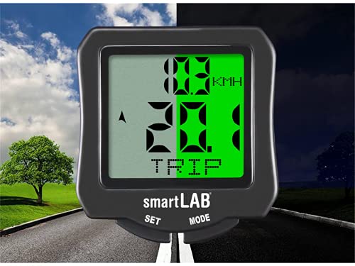 smartLAB Ciclocomputador inalámbrico de Bike3 con 16 funciones, pantalla LCD impermeable, compatible con todas las bicicletas.