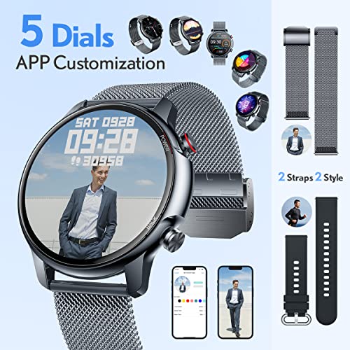 Smartwatch Hombre Reloj Inteligente Mujer - Pulsera Actividad con 1.32" TFT Impermeable ip68 Smart Watch Monitor de Sueño Pulsómetro Podómetro Deporte Fitness Tracker Cuenta Pasos para iOS y Android