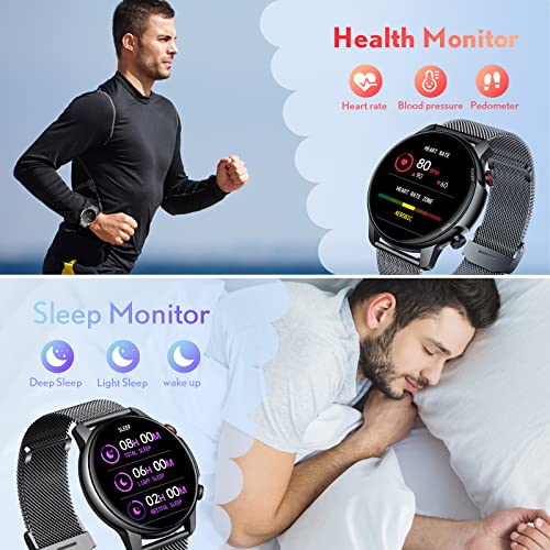 Smartwatch Hombre Reloj Inteligente Mujer - Pulsera Actividad con 1.32" TFT Impermeable ip68 Smart Watch Monitor de Sueño Pulsómetro Podómetro Deporte Fitness Tracker Cuenta Pasos para iOS y Android