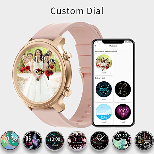 Smartwatch Mujer Reloj Recibir y contestar Llamadas,Fitness rastreador Reloj Deportivo Smartwatch de 1,28'' Impermeable Monitor Sueño Podómetro para Xiaomi Samsung Huawei Android iOS Ronda (Rosa)