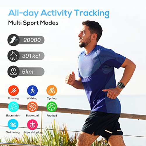 Smartwatch Reloj Inteligente Hombre - Impermeable IP68 Pulsera Actividad Inteligente con Pulsómetro Caloría Monitor de Sueño Podómetro de Actividad 1.32'' Reloj Deportivo Hombre para Android y iOS