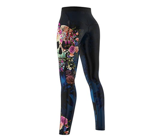 SMMASH Muerte Deportivos Leggins largos Mujer, Mallas Deporte Mujer, Perfecto para Yoga, Fitness, Cross, fit, Correr, Material Transpirable y Antibacteriano, fabricada en la UE (M)