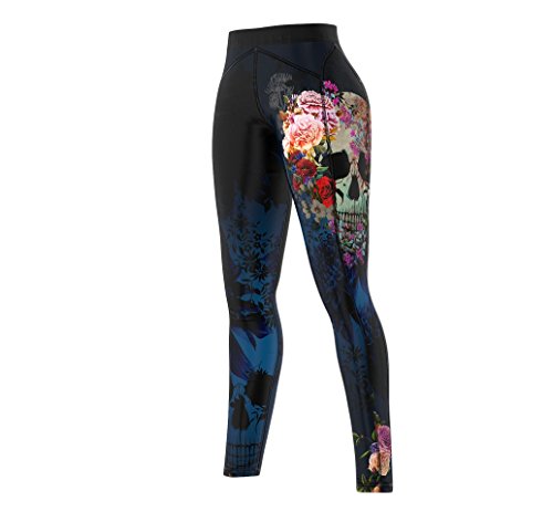 SMMASH Muerte Deportivos Leggins largos Mujer, Mallas Deporte Mujer, Perfecto para Yoga, Fitness, Cross, fit, Correr, Material Transpirable y Antibacteriano, fabricada en la UE (M)