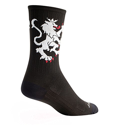 Sockguy Calcetines unisex Sgx León de Flandes, Unisex, Calcetines, SGX6LIOWHTL, negro/blanco, L-XL