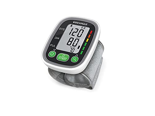 Soehnle Tensiómetro digital Systo Monitor 100, tensiómetro de muñeca para medir la presión arterial con código de color y función de memoria