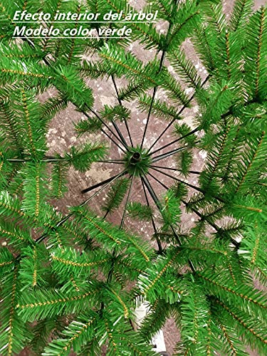 Solagua Árbol de Navidad Verde Artificial Abeto de Hoja Verde Espumillón 120-210cm Arboles C/Soporte Metálico (Verde Brillo, 150cm 293Tips)