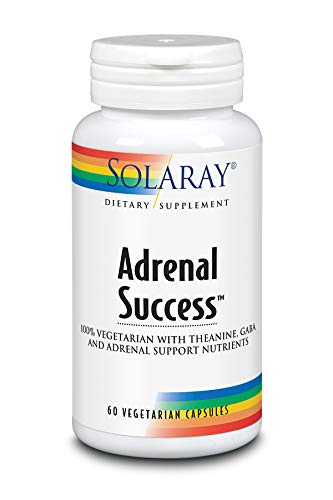 Solaray Adrenal Success | Adaptógenos Herbarios + GABA & L-Theanine para un apoyo saludable al estrés |Sin Gluten | Apto Para Veganos | 60 VegCaps