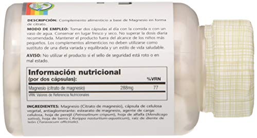 SOLARAY® Magnesium. Magnesio Citrato.90 VegCaps. Ayuda a disminuir el cansancio y la fatiga. Contribuye al funcionamiento normal de los músculos. Sin gluten. Apto para veganos.