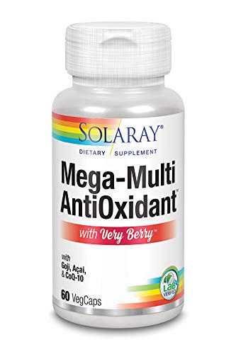 Solaray Mega Multi Antioxidant | CoQ10, ALA, Selenium, Goji, Acai | 60 VegCaps