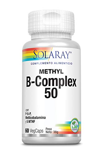 SOLARAY®. Methyl B complex 60VegCaps. Sin gluten. Apto parta veganos.