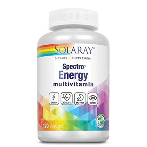 Solaray Spectro Energy! Multi-Vita-Min | Ingredientes Verdes, Base Herbaria y Mezcla de Enzimas Digestivas | Apto Para Veganos | 120 VegCaps