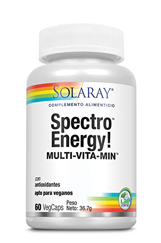 Solaray Spectro Energy Multivitamin | Con CoQ10, mezcla de luteína, hierbas y enzimas | 60 VegCaps