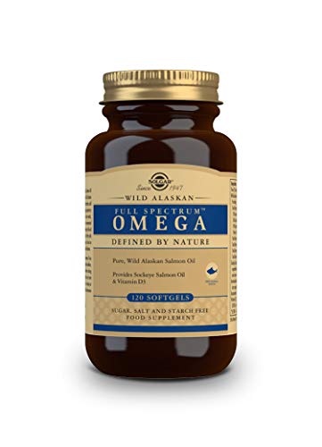 Solgar | Full Spectrum Omega de Salmón Salvaje de Alaska | Favorece la salud cerebral y visual | 120 Cápsulas blandas con aceite puro de salmón salvaje de Alaska, aceite de salmón rojo y vitamina D3