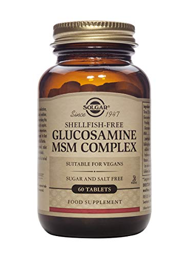 Solgar® Glucosamina MSM Complex para contribuir a la formación de tejido conectivo y colágeno para el hueso y cartílagos- 60 Comprimidos