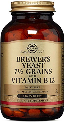 Solgar Levadura de Cerveza con Vitamina B12, Envase de 250 Comprimidos