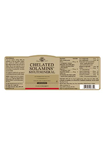 Solgar Multimineral Solamins Minerales Quelados Comprimidos - Envase de 180