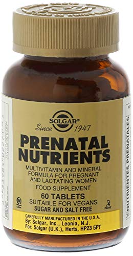 Solgar Nutrientes Prenatales Para Embarazo Y Lactancia - Comprimidos, Multicolor, 60 tabletas, Vanilla
