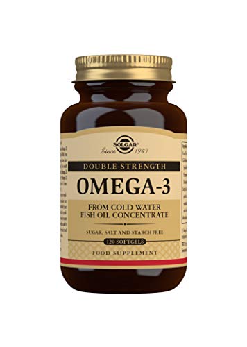 Solgar Omega-3 Doble Ácidos Grasos Poliinsaturados como Triglicéridos Naturales, 120 Cápsulas Blandas