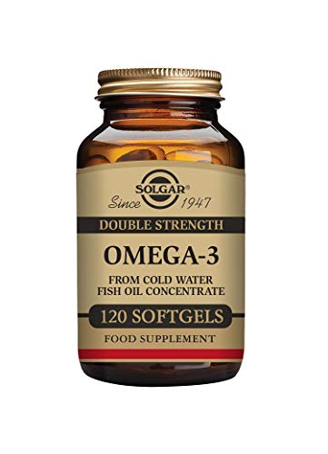 Solgar Omega-3 Doble Ácidos Grasos Poliinsaturados como Triglicéridos Naturales, 120 Cápsulas Blandas