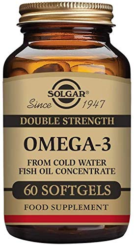 Solgar Omega 3 Doble Concentración, Aceite De Pescado Concentrado De Aguas Frías Que Aporta Epa Y Dha, 60 cápsulas, 100 ml